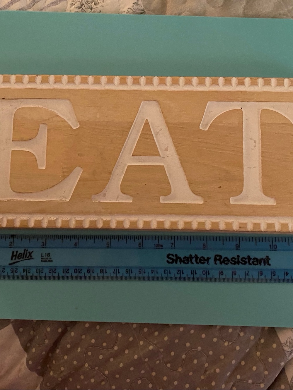 Wooden 'EAT' Wall Plaque with Natural Wood Finish